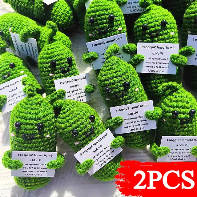 Knitted Emotional Support Pickle with Card 1