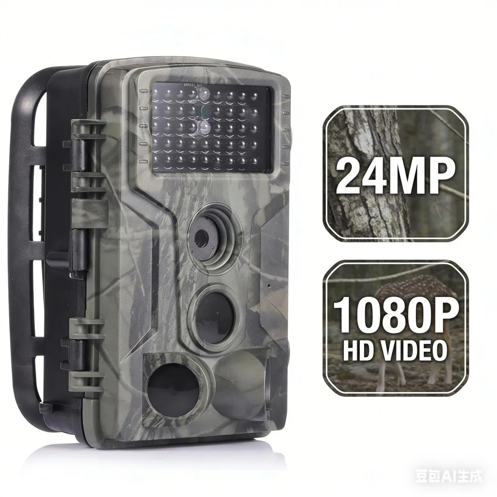 Caméra extérieure 24MP HD 1080P vision IR nocturne étanche IP65 pour observation nature chasse et sécurité maison