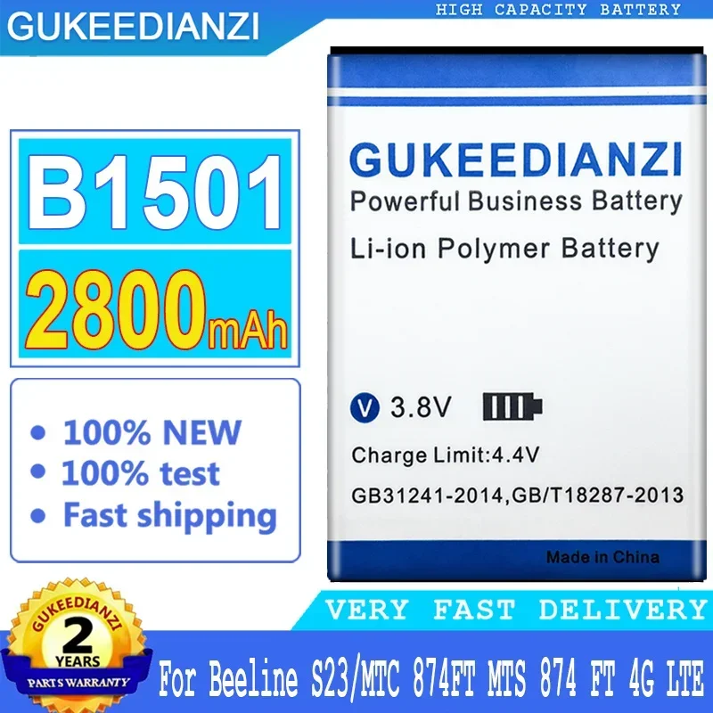 

2800mAh GUKEEDIANZI Battery B1501 For MTC 874FT MTS 874 FT 4G LTE Wi-Fi Poytepa WIFI Router Hotspot Mode Replacement Batteries