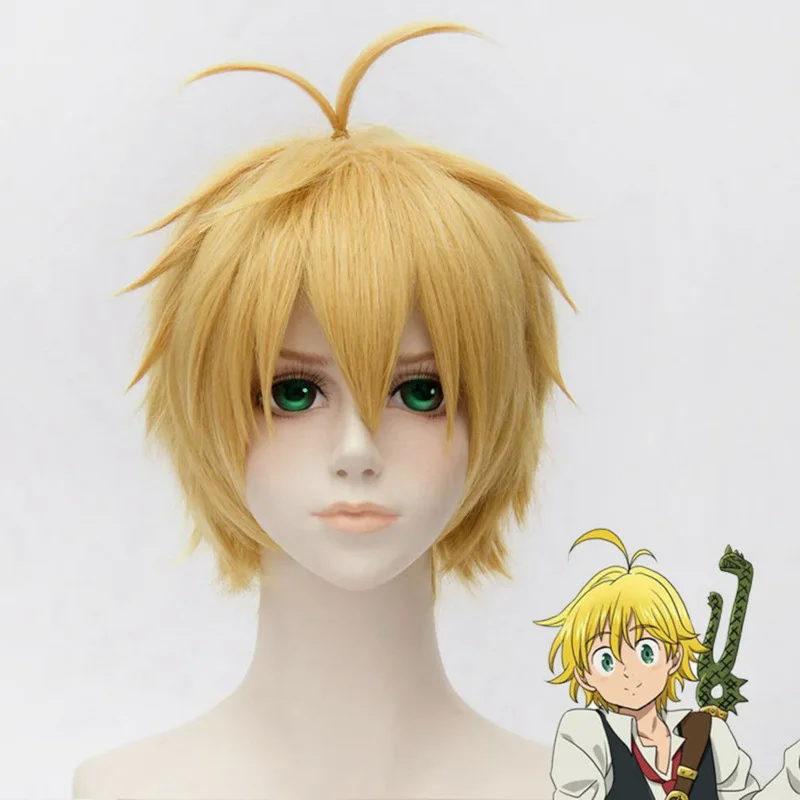 

Wholesale >>>>The Seven Deadly Sins Meliodas Dragon's Sin of Wrath Short Blonde Cosplay Wig