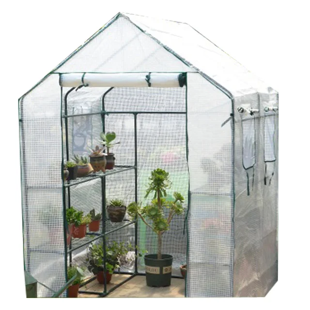 Kültéri Kertészkedés Nagy Üvegházak Teljes Készlet Virágüzem Tartsa Meg A Meleg Zöld Házat Keretrögzítő Cipzáras Műanyag Borítás - Image 6