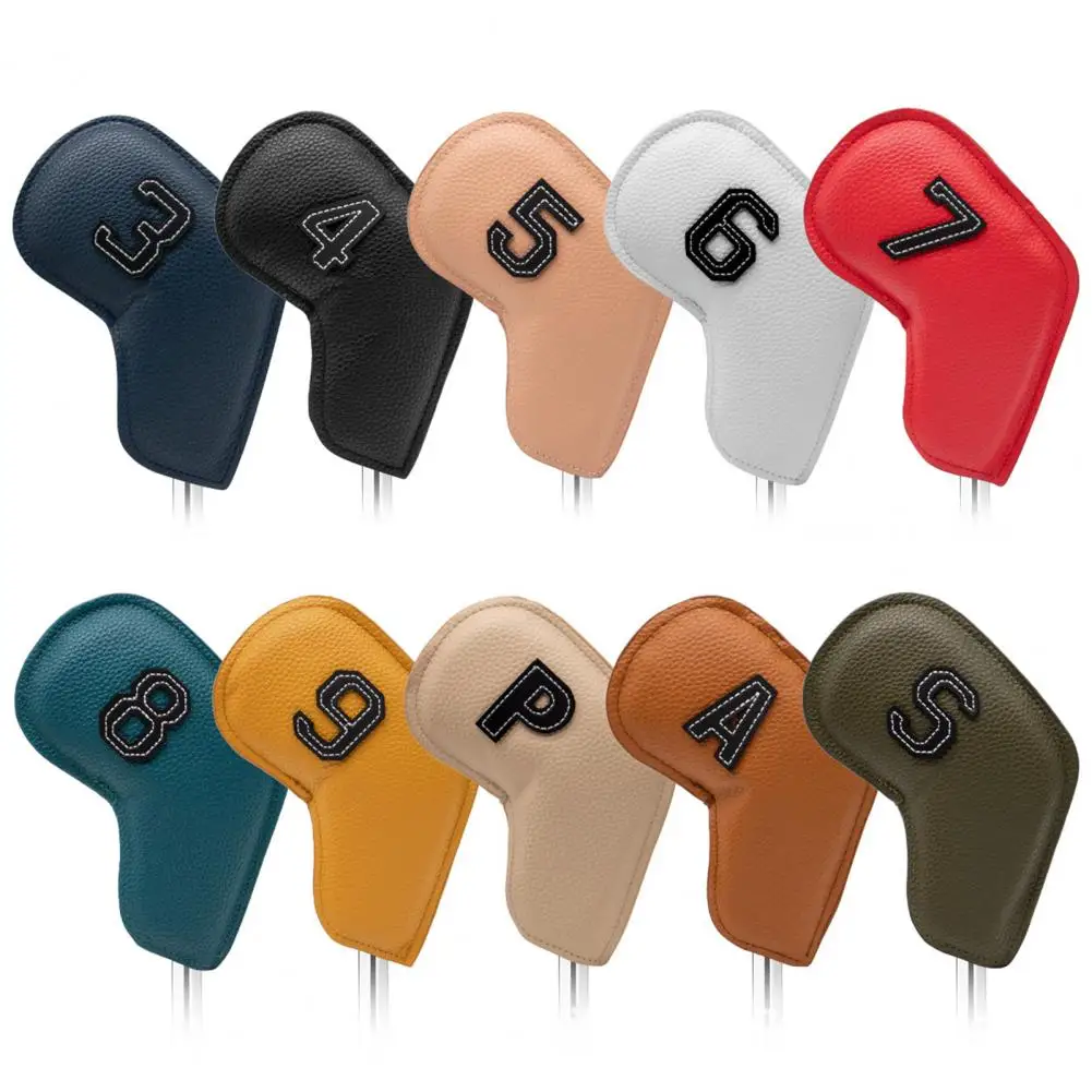 

10Pcs Embroidery Number Golf Club Cover High Quality Mix Color Golf Iron Head Cover Golf Iron Headcover Golf Putter Cover 골프