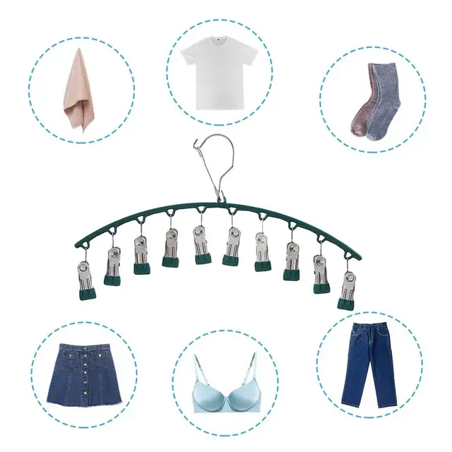 Nagy Kapacitású Csúszásgátló Szélálló Zokni Fogas Lábbeli Szervező Helymegtakarítás Rozsdamentes Szekrény Tárolása Klipekkel - Image 3