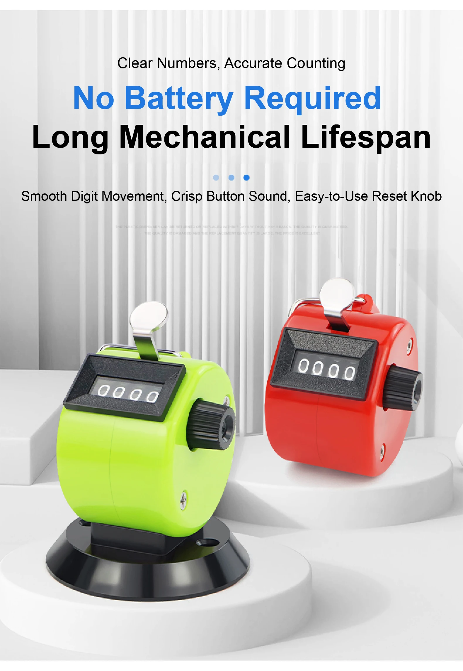 Manual Counter Mechanical Tally Handheld Rotary Clicker Counter Resettable Peopl