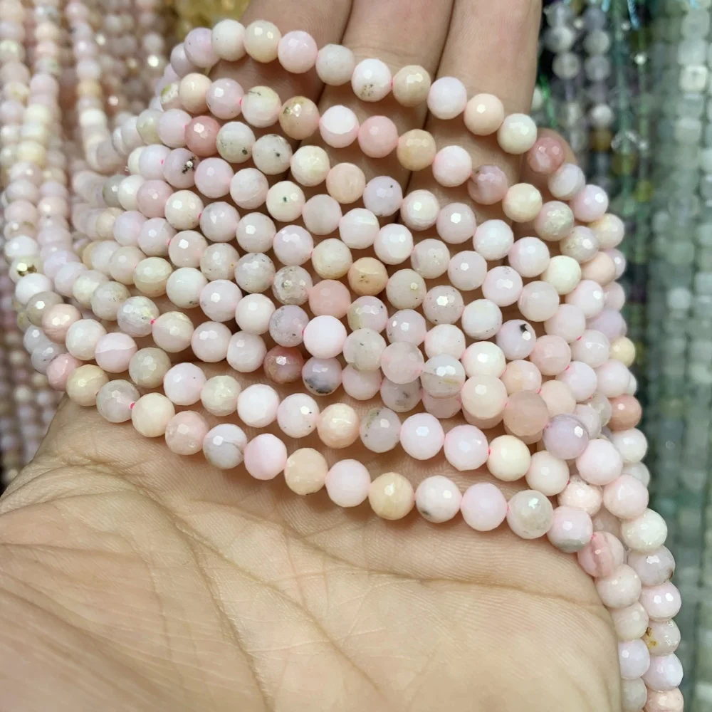 Natursteinperlen, 6 mm, facettiert, Aquamarin, Apatit, rund, Zirkon, grüner Aventurin, lose DIY-Perlen für die Schmuckherstellung, 38,1 cm – Detail 6