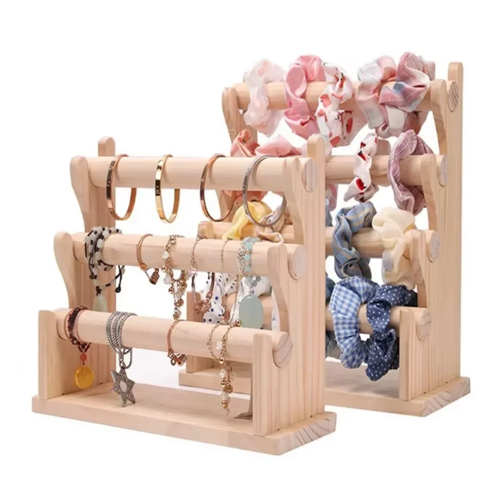 Wooden Bracelet Display Frame with and Detachable Solid Wood Watch Bracelet and Storage Display Frame