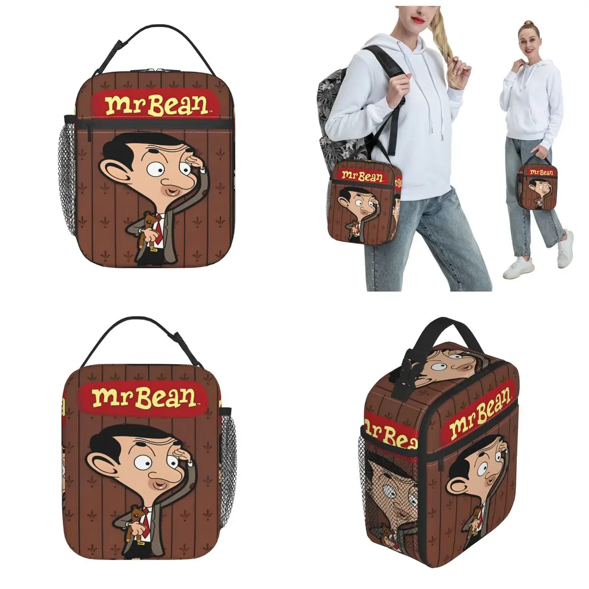 Lunch box Mr. Bean cartoon merch lunch container thermal cooler box for school lunch bag cooler bag