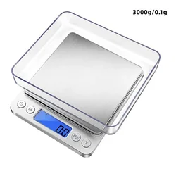 Compact Digital Kitchen Scale: Precision Electronic Balance (3000g 0.1g Battery)