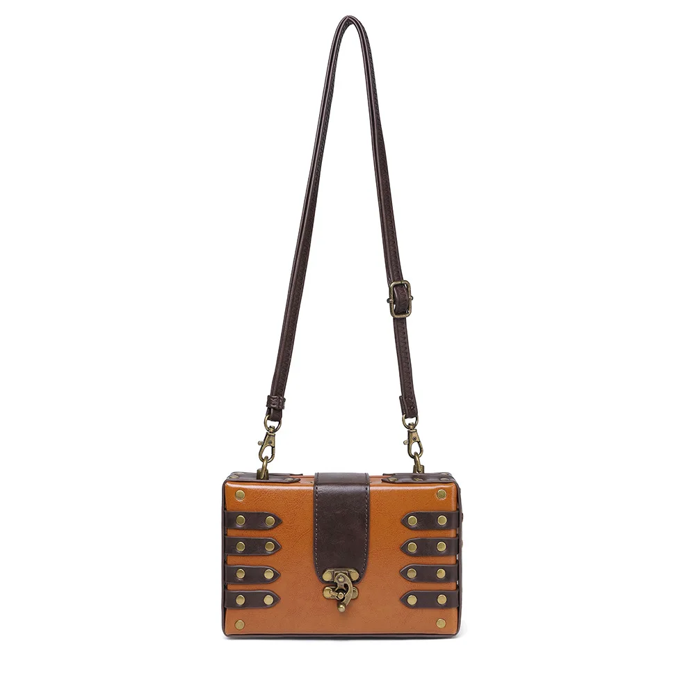 women's bag Steam punk industrial retro style small square bag women's one-shoulder diagonal bag wallet card holder