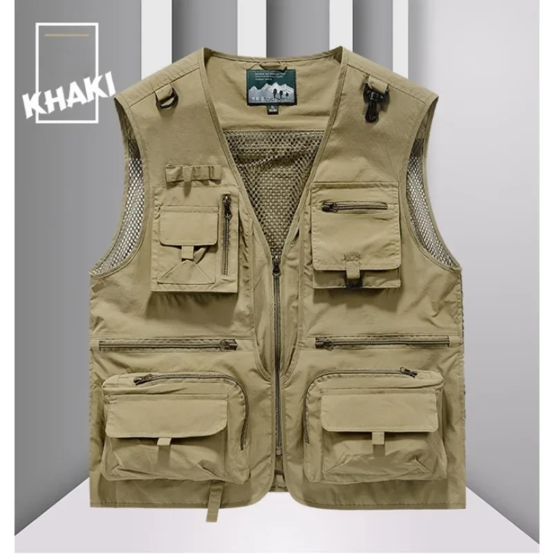 Embroidered Vest Tactical Windbreaker Plus Size Outerwear Sleeveless Jacket Work Professional Photographer Waterproof Hunting