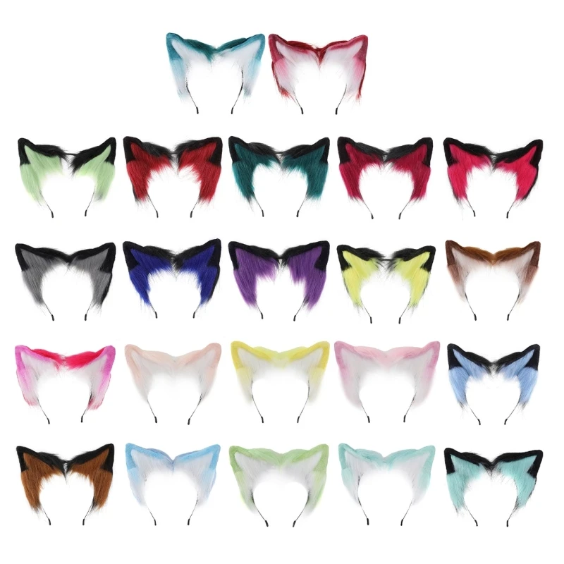 

Carnivals Cats Ear Headband Plush Hairbands Halloween Party Hair Decor Dropshipping