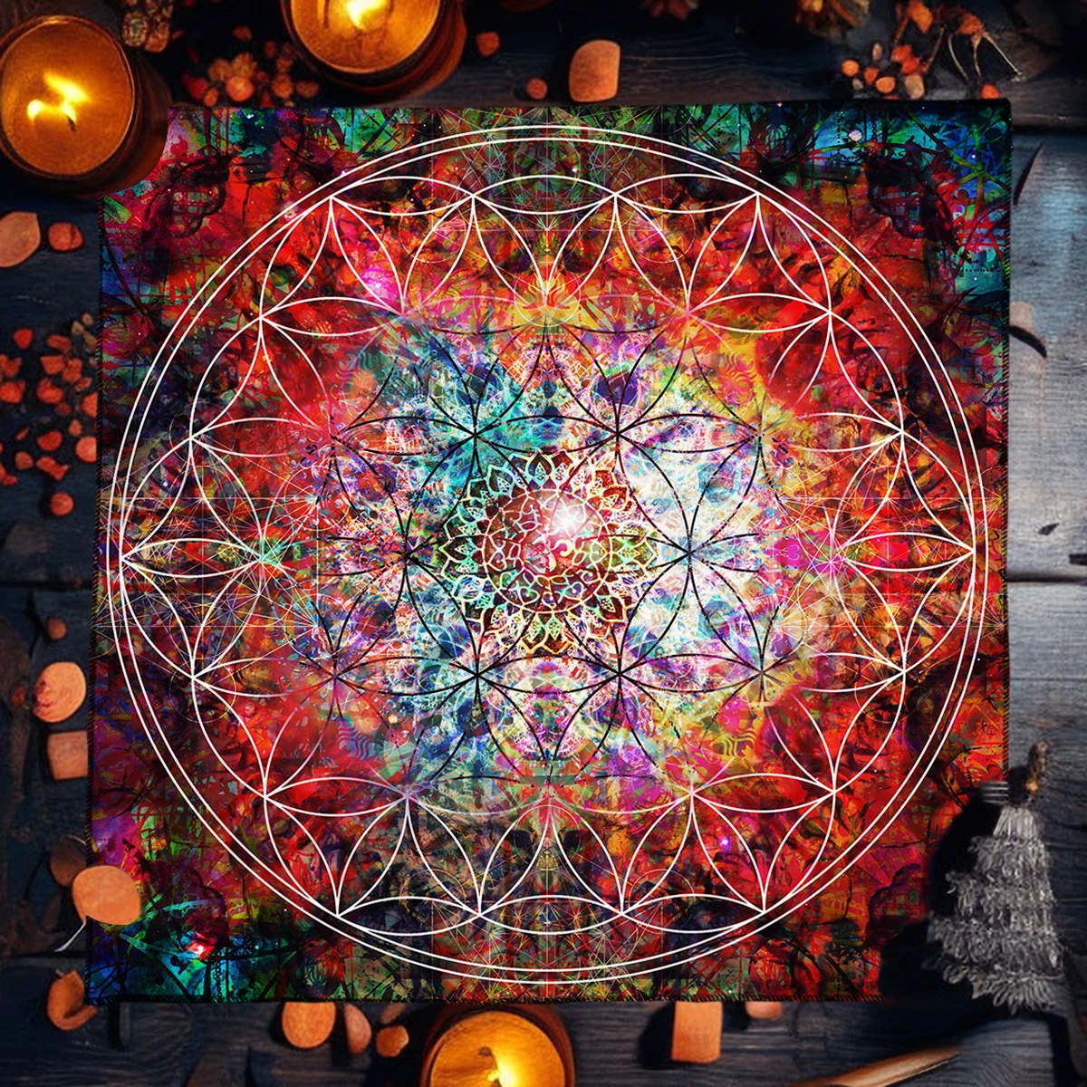Mandala Flower of Life Altar Cloth 6