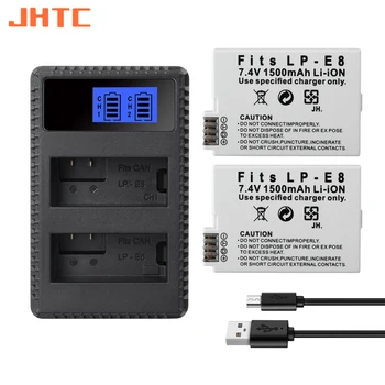 Batteria LP E8 LPE8 LP-E8 per Canon EOS Rebel T3i T2i T4i T5i 600D 550D 650D 700D Kiss X5 X4 X6 1500mah Caricabatterie