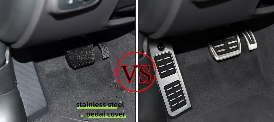 SIKUAI LHD Stainless Steel Car Foot Rest Brake Gas Pedals Cover, Auto