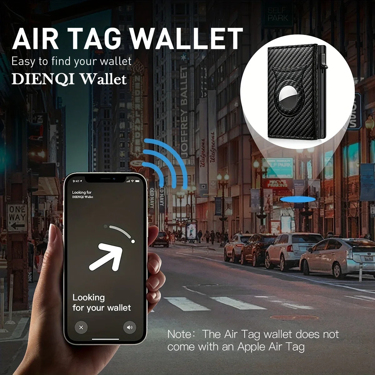 Men's Luxury RFID Carbon Fiber Magnetic Wallet with Zipper and Pop-Up Cardholder