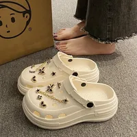 Women's Summer 2025 New Anti-Slip Deodorant Outdoor Wear Thick Bottom EVA Comfortable Head Cover Sandals Crocs Style Shoes