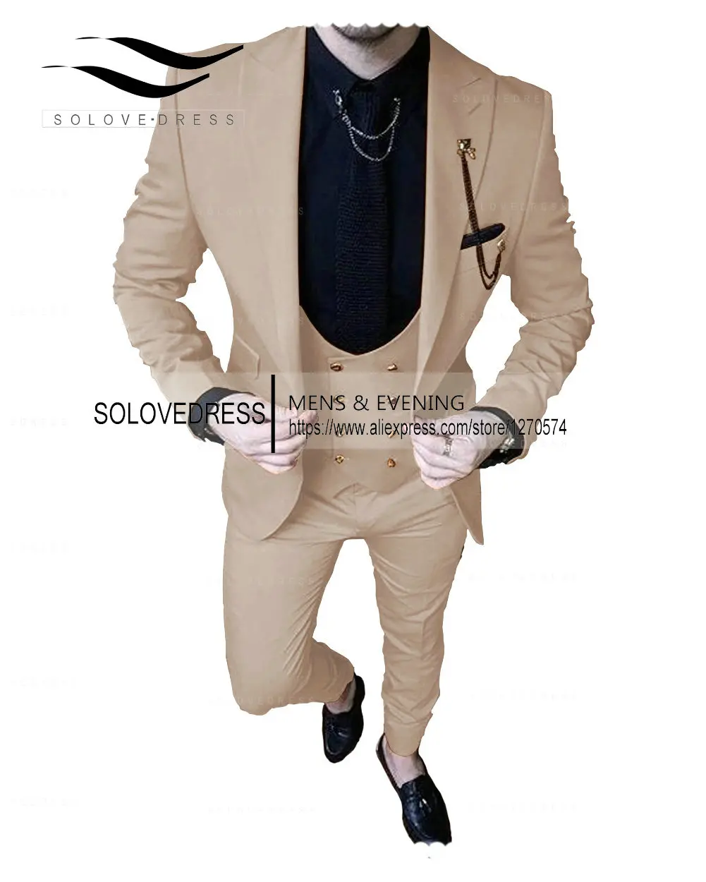 New 2024 Men's 3 Pieces Suit Formal Business Notch Lapel Slim Fit Tuxedo Best Man Blazer For Wedding(Jacket+Vest+Pants)