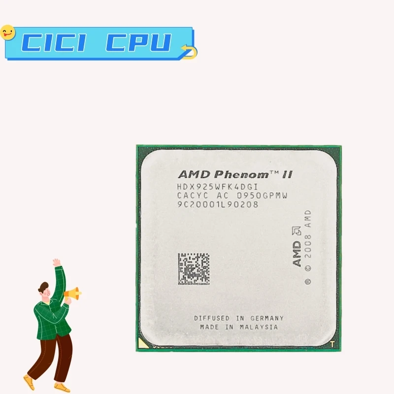 Amd Phenom Ii X4 925 95W 2.8 Ghz Processore Cpu Quad-Core Hdx925Wfk4Dgi.