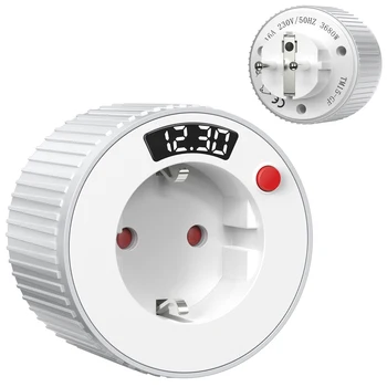 24-hour European standard rotary timer socket, rotary time adjustment, 3680W high power, fireproof and overload resistant 1