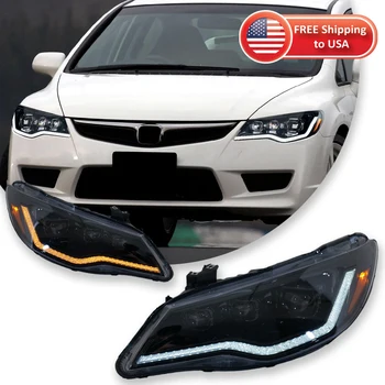TYPY Car Lights For Honda Civic 8th FD2 Headlight 2012-2015 LED Projetor head Lamp Daytime Running Light Automotive Accessories