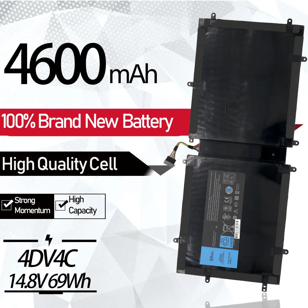 Bateria do Portátil para Dell Xps18 Xps 18 1810 1820 Series 63fk6 D10h3 14.8v 69wh Novas Ferramentas Gratuitas 4dv4c