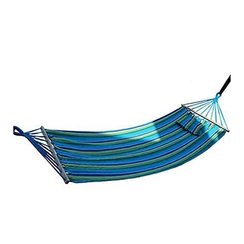 

Outdoor Indoor Thick Canvas Hammock With Cloth Bag With Pillow Rollover Prevention Children Adult Hammock