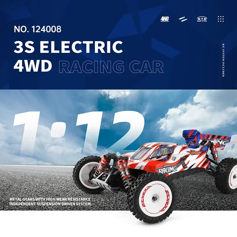 WLtoys 124008 60KM/H 4WD RC Car 3S Professional Racing Car Brushless Electric High Speed Off-Road Drift Remote Control Toys Gift 2