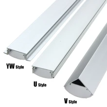  30/45/50cm U/V/YW Style Shaped LED Bar Lights Aluminum Channel Holder Milk Cover End Up for LED Strip Light Accessories 