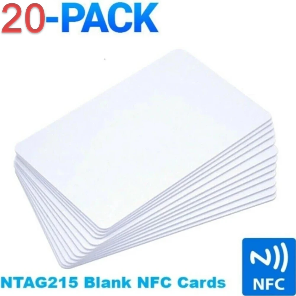 20Pcs NTAG215 Blank NFC Card Rewritable Copy PVC Tags 13.56MHz TagMo RFID Phone Personal Automation Shortcuts 504 Bytes Card ntag215 наклейка с цветной печатью ntag215 ярлык nfc наклейка ntag215 ярлык для tagmo