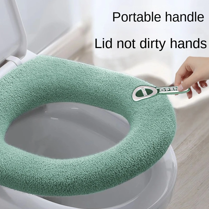 for Winter Toilet Seat pad Home Toilet Mat Four Seasons Universal Potty Cushion Washer soft Toilet cape case Seat warmer Cover 2