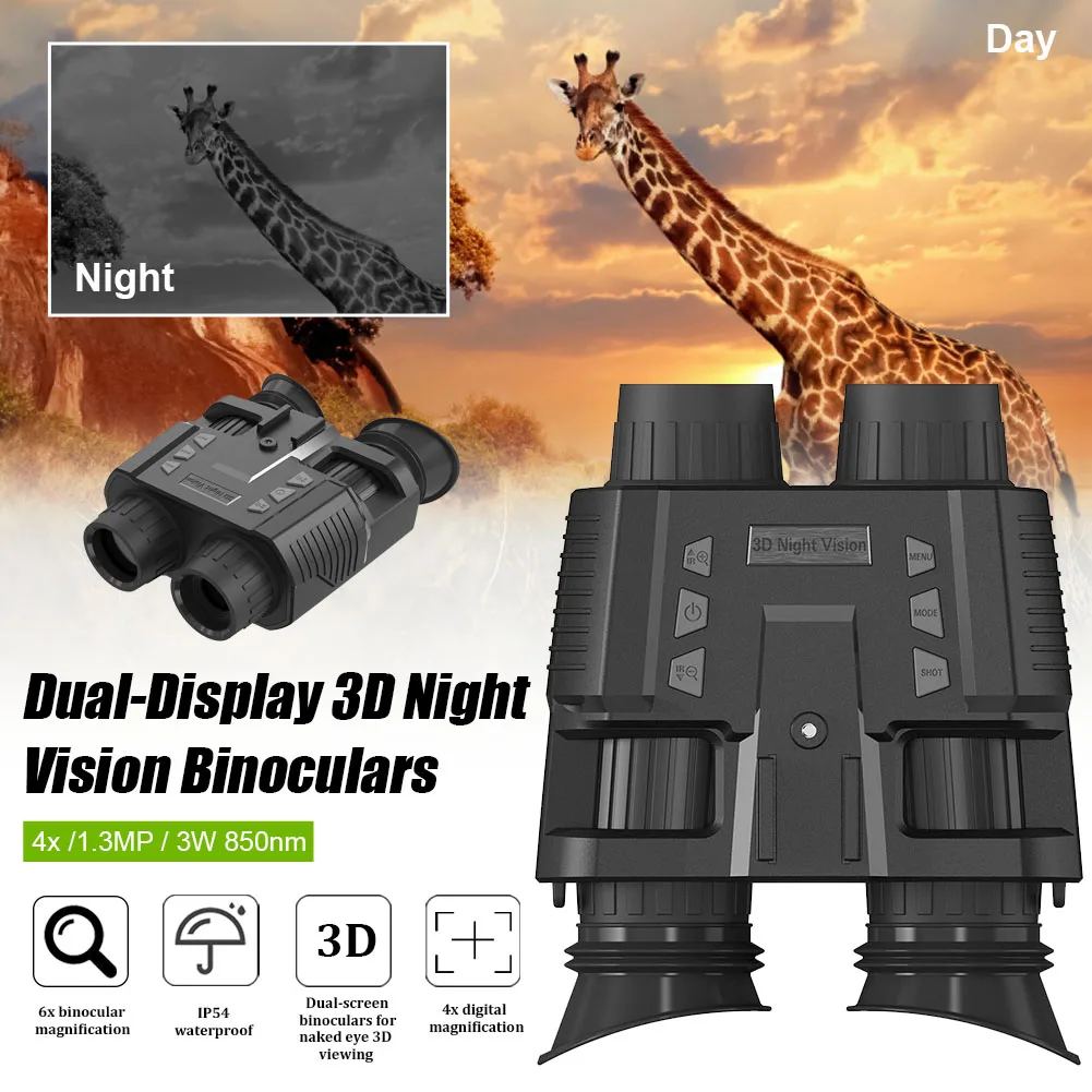NV8000 Helmet HD Infrared Night Vision Device, 3D Hunting Video Camera, Outdoor Camping Tent, Travel Binoculars