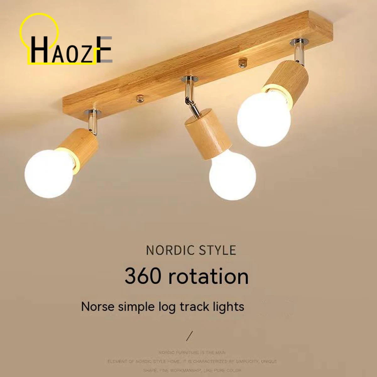 Elegant Wooden Rotating LED Ceiling Spotlight