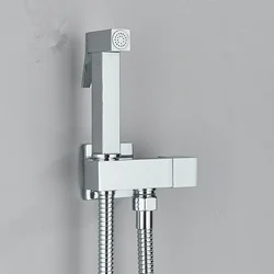 Uythner Brass Bathroom Bidet Faucet with Single Cold Water Sprayer & Jet Handle (Chrome)