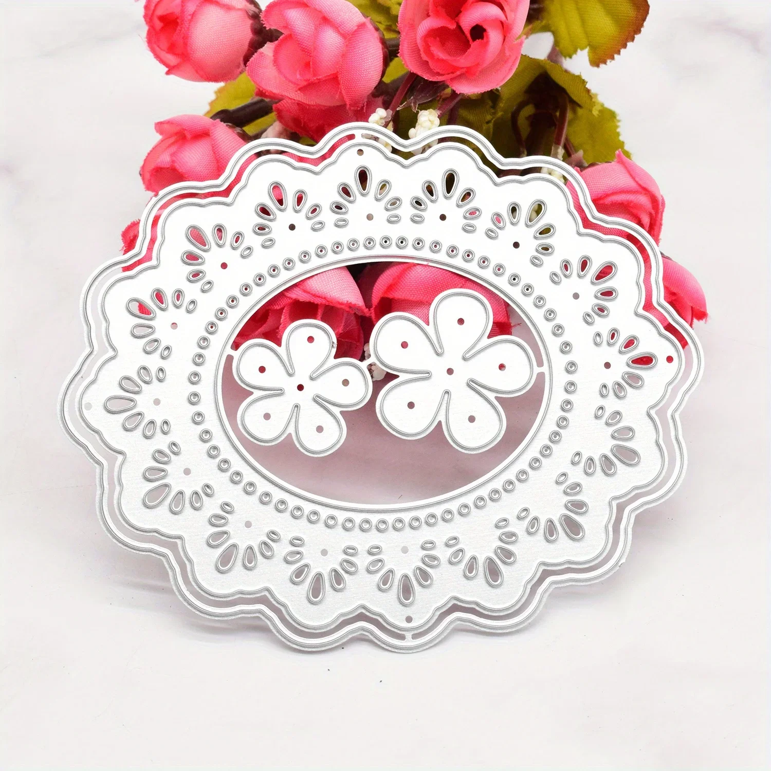 Metal cutting dies Flower Lace Oval Frame Dies Metal Cutting Dies Scrapbooking Paper Gift Card Making