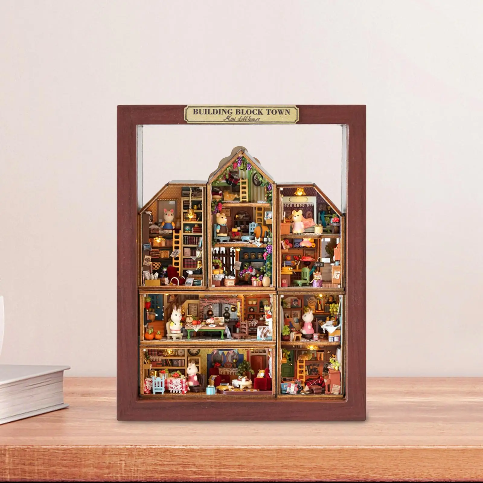 

DIY Miniature Dollhouse Kits with Furniture Set (need to Assembly) Decoration Handmade with Dustproof Photo Frame Birthday Gift