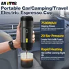 Portable Electric Espresso Machine, Car Self-Heating Coffee Maker with USB-DC, Travel Coffee Machine for Camping