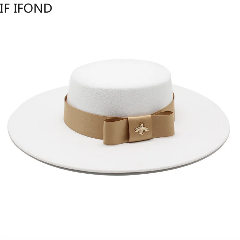 Cappello In Lana Stile Britannico A Tesa Larga – Modello Francese Concavo/Convesso Per Primavera E Autunno, Cappello A Cilindro Per Donna