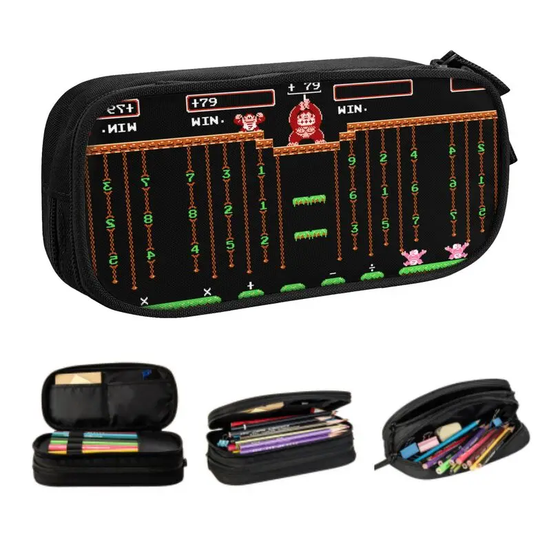 

Картинка для карандашей Donkey Kong с коллажем для мальчиков и девочек, большая вместимость, аркадные игры, футляр для карандашей, канцелярские принадлежности для студентов