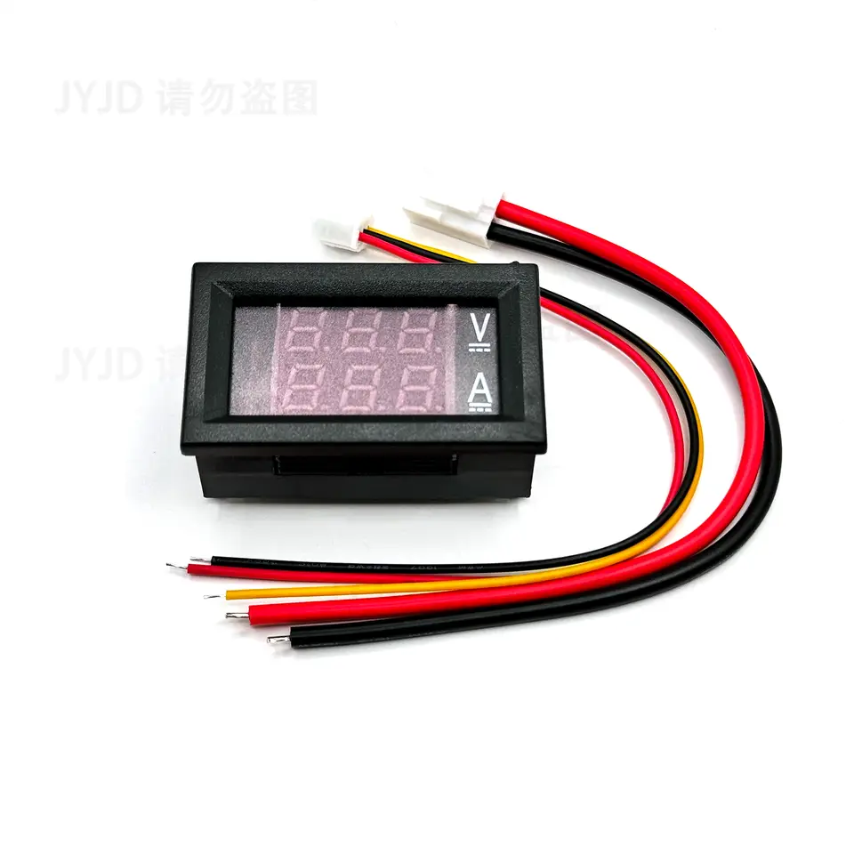 DC 0-100V 10A Digital Voltmeter Ammeter Dual Display Voltage Detector Current Meter Panel Amp Volt Gauge 0.28" Red Blue LED image 2