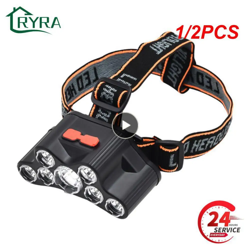 

1/2PCS Usb Rechargeable Led Headlight Super Bright 5 Working Modes Headlamp Waterproof Head-Mounted Flashlight for Night Fishing
