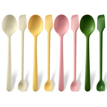 2/8 pezzi cucchiaio in silicone cucchiaio piccolo cucchiaio per marmellata resistente al calore facile da pulire cucchiai di riso antiaderenti stoviglie utensili da cucina utensili 1