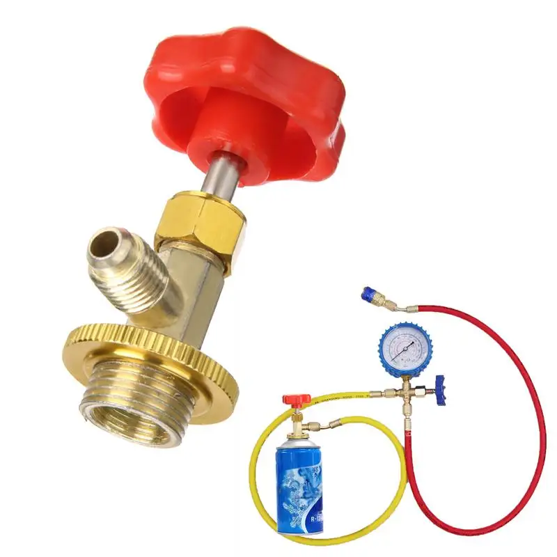 

1/4 Inch Refrigerant Can M14 Thread Adapter Valve R134a Air Conditioner Refrigerant Bottle Opener Tap Opener Valve Bottle Valve
