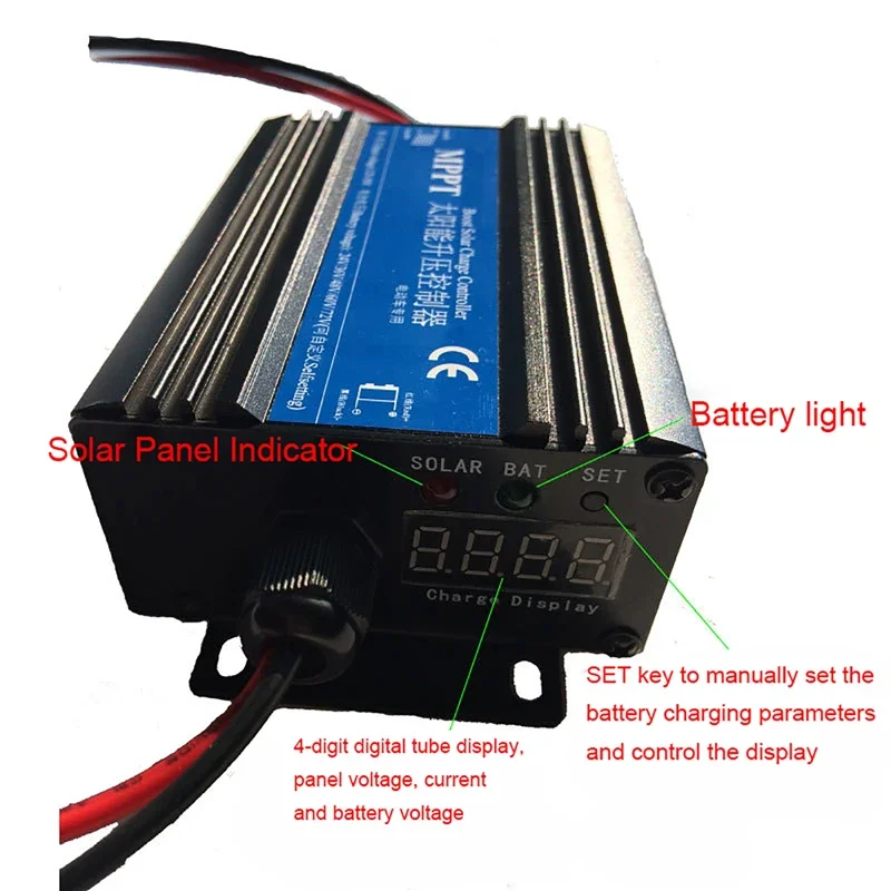 MPPT 300W 24V/36V/48V/60V/72V Solar Boost Charge Controller Electric Car Electric Vehicle Charging Voltage Regulator