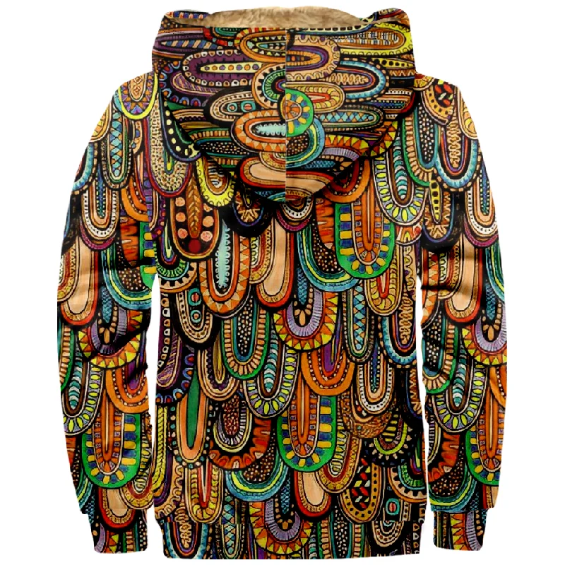 New Totem Italian Cotton Coat Hooded Sweater Casual Print Long Sleeve Zipper Sweater Thick Cotton Coat Autumn and Winter a41