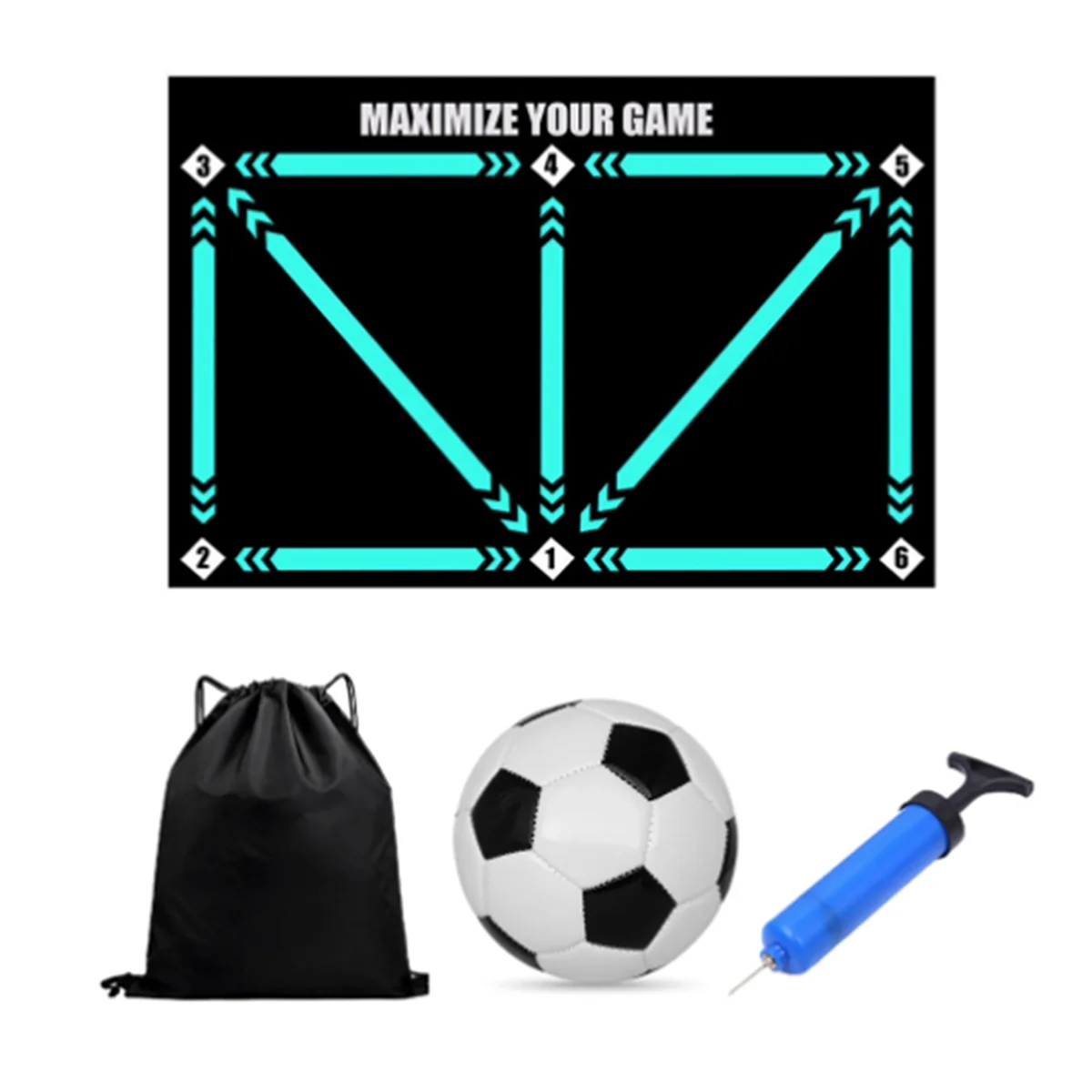 

Soccer Footwork Training Pad Set Football Training Mat Portable Dribbling Sports Aid Durable Soccer Mat