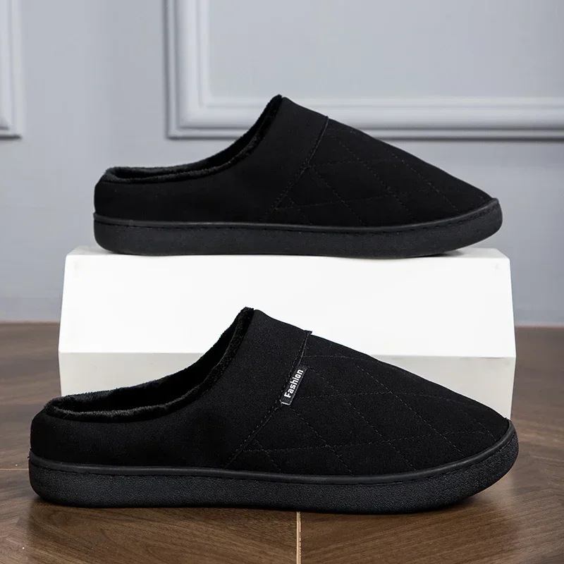 

Fashionable new home slippers couples bedroom cotton slippers comfortable soft room home warmth non-slip trendy wool slippers