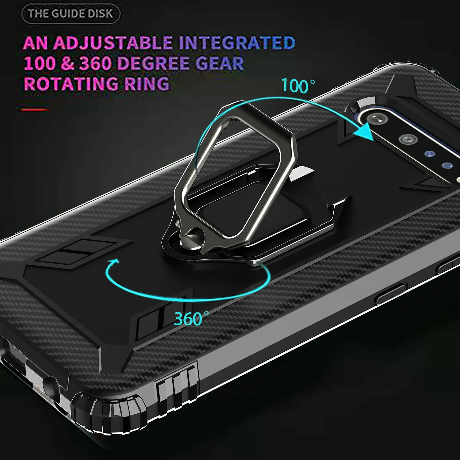 LG V60 ThinQ/LG 벨벳 5G 충격 방지 하이브리드 고무 링 홀더 킥 스탠드 커버 용 탄소 섬유 실리콘 스탠드 케이스
