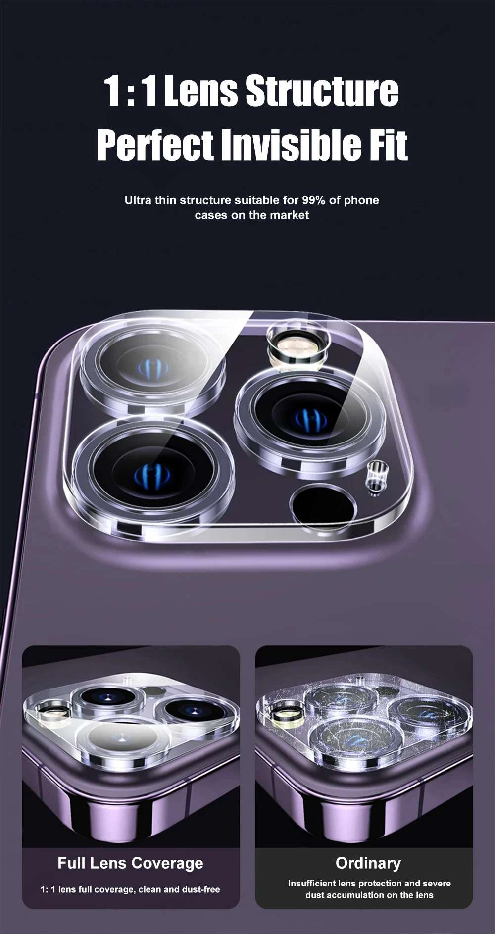 3pcs Camera Lens Protector 3D For iPhone 15 Pro Max 16 14 13 12 11 Mini Plus Clear Protective Tempered Glass Full Cover Film 3 S2c8155db03b64b63a812dd5e304e93e0l