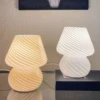 Murano Glass Desk Lamp Glass Table Bedside Lamps Vintage Striped Small Mushroom Decor Ambient Light Bedroom Livingroom 3