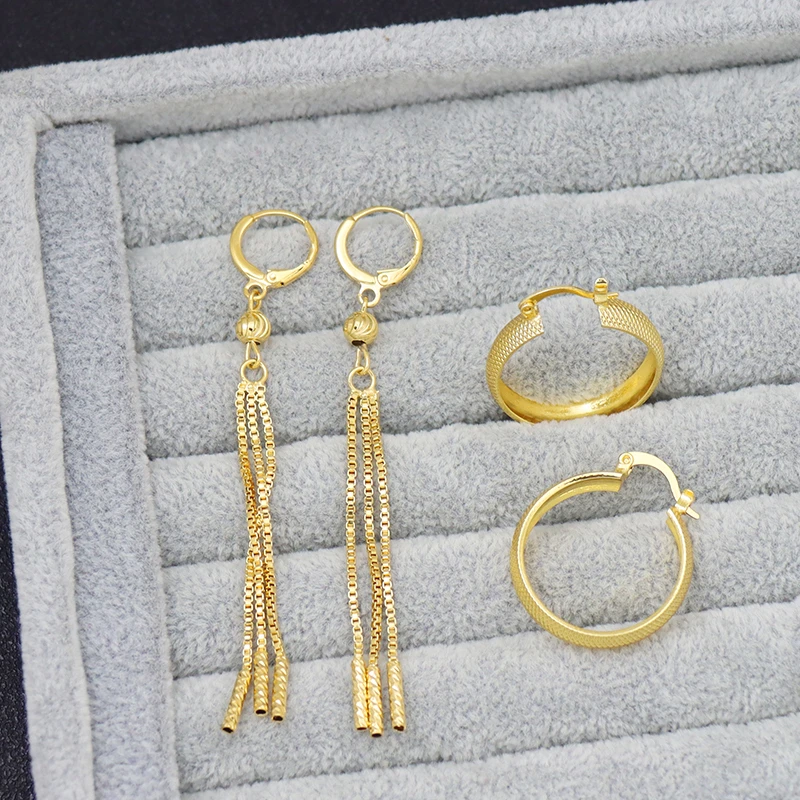 Pendientes de plata de Color dorado para mujer, aretes largos de alambre de para boda, pendientes de aro grueso, aros artesanales de Metal, joyería etíope| | AliExpress